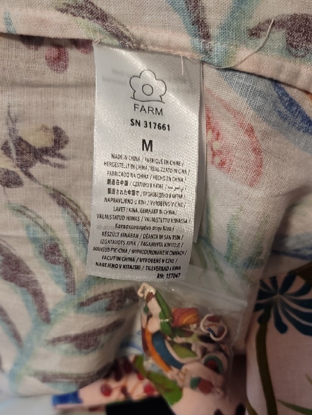 NWT FARM RIO Strapless Maxi Dress with Colorful Botanical Print Size M - Picture 7 of 9